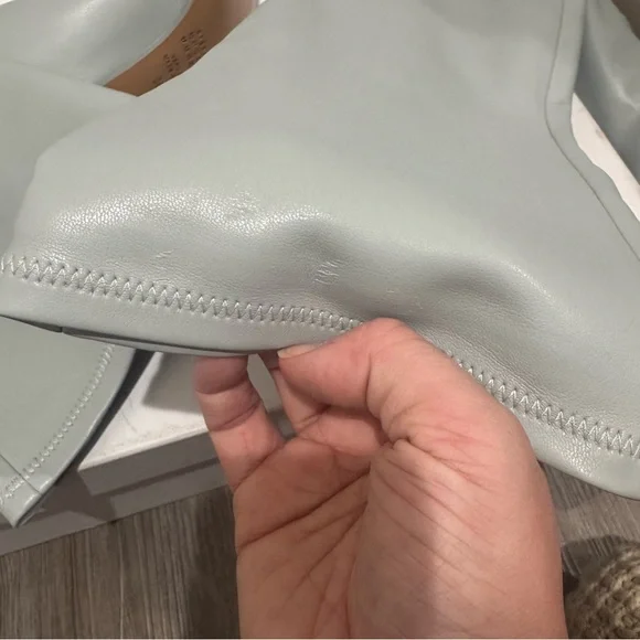 MM6 Maison Margiela Anatomic Thigh High Tabi Shaped Tall Heeled Boot Pearl Blue - Picture 13 of 16